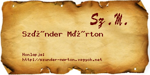 Szünder Márton névjegykártya